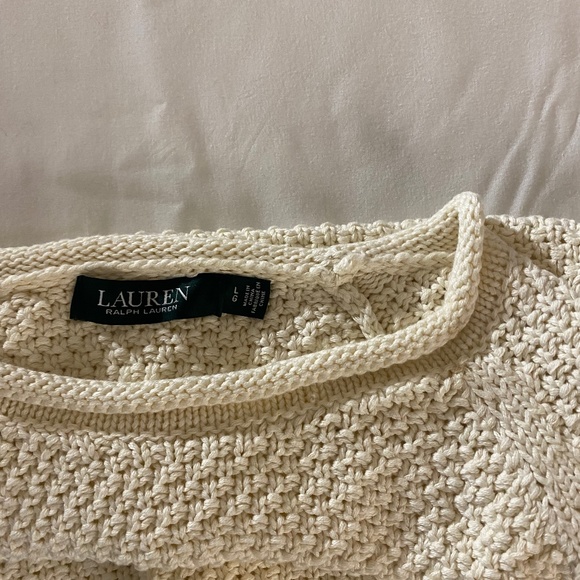 NWOT Lauren Ralph Lauren Long Sleeves Crew Neck Open Knit Sweater Size Large. - Picture 4 of 10